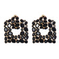 Black Crystal & Cubic Zirconia Goldtone Drop Earrings