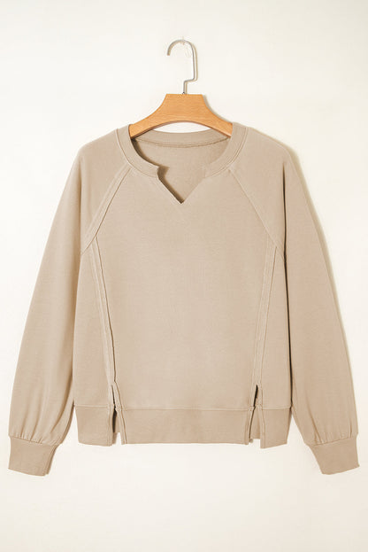 Threaded Pear Ashley Sleeve Side Slit Sweatshirt