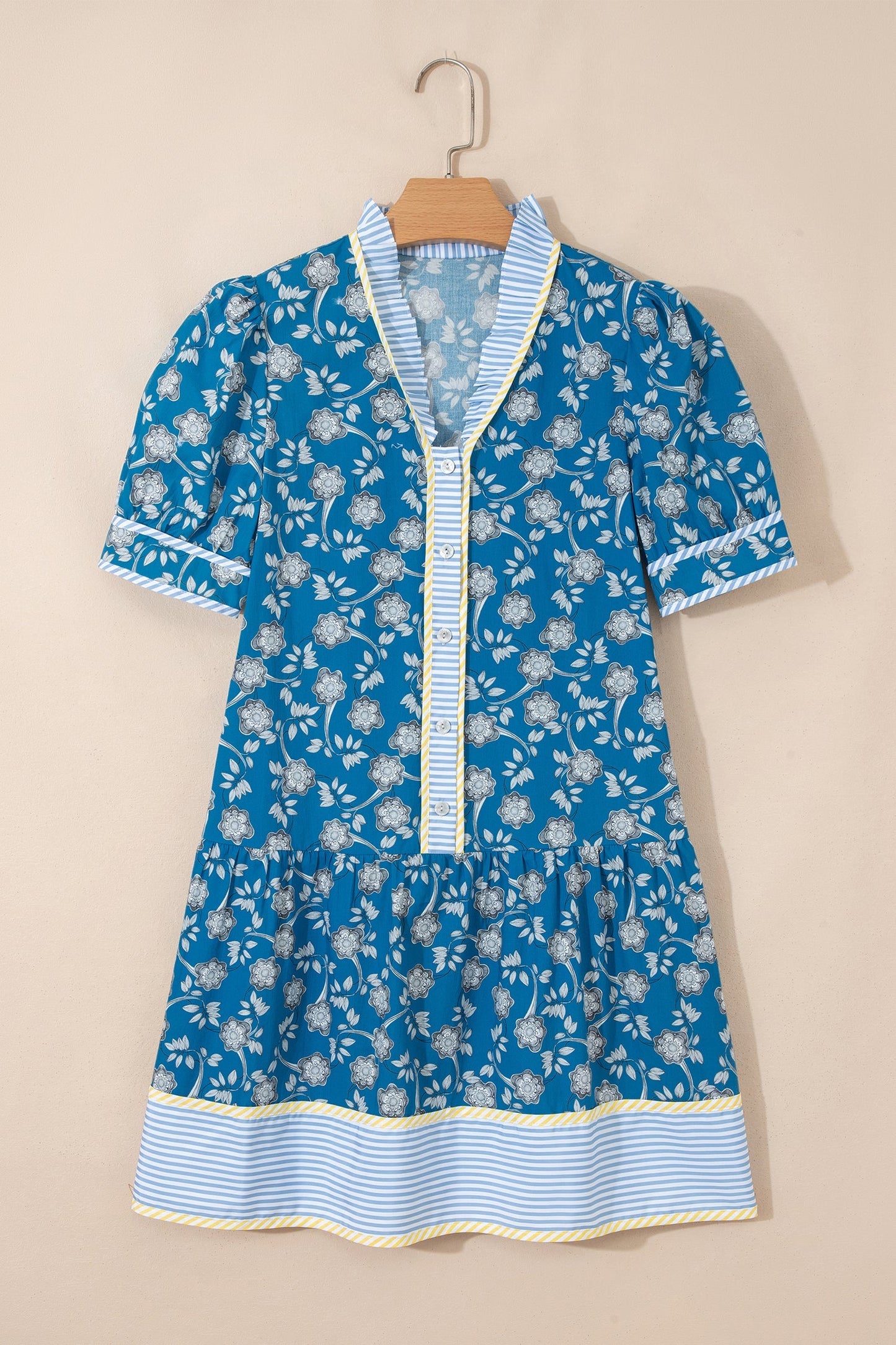 Threaded Pear Azalea Short Sleeve Floral Dress