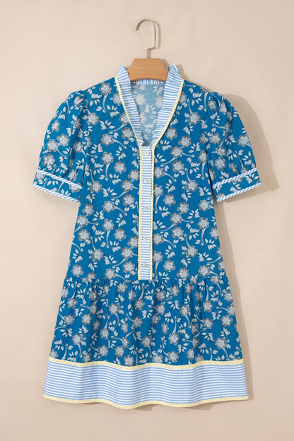 Threaded Pear Azalea Short Sleeve Floral Dress
