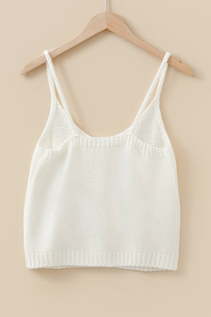Threaded Pear Maddie Flower Spaghetti Straps Sweater