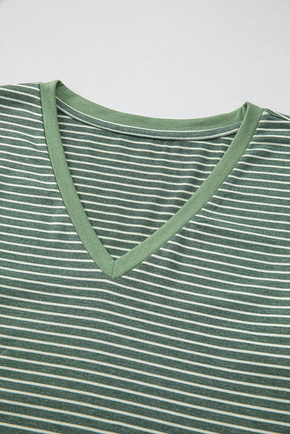 Threaded Pear Capri Stripe Stretchy Long Sleeve Top