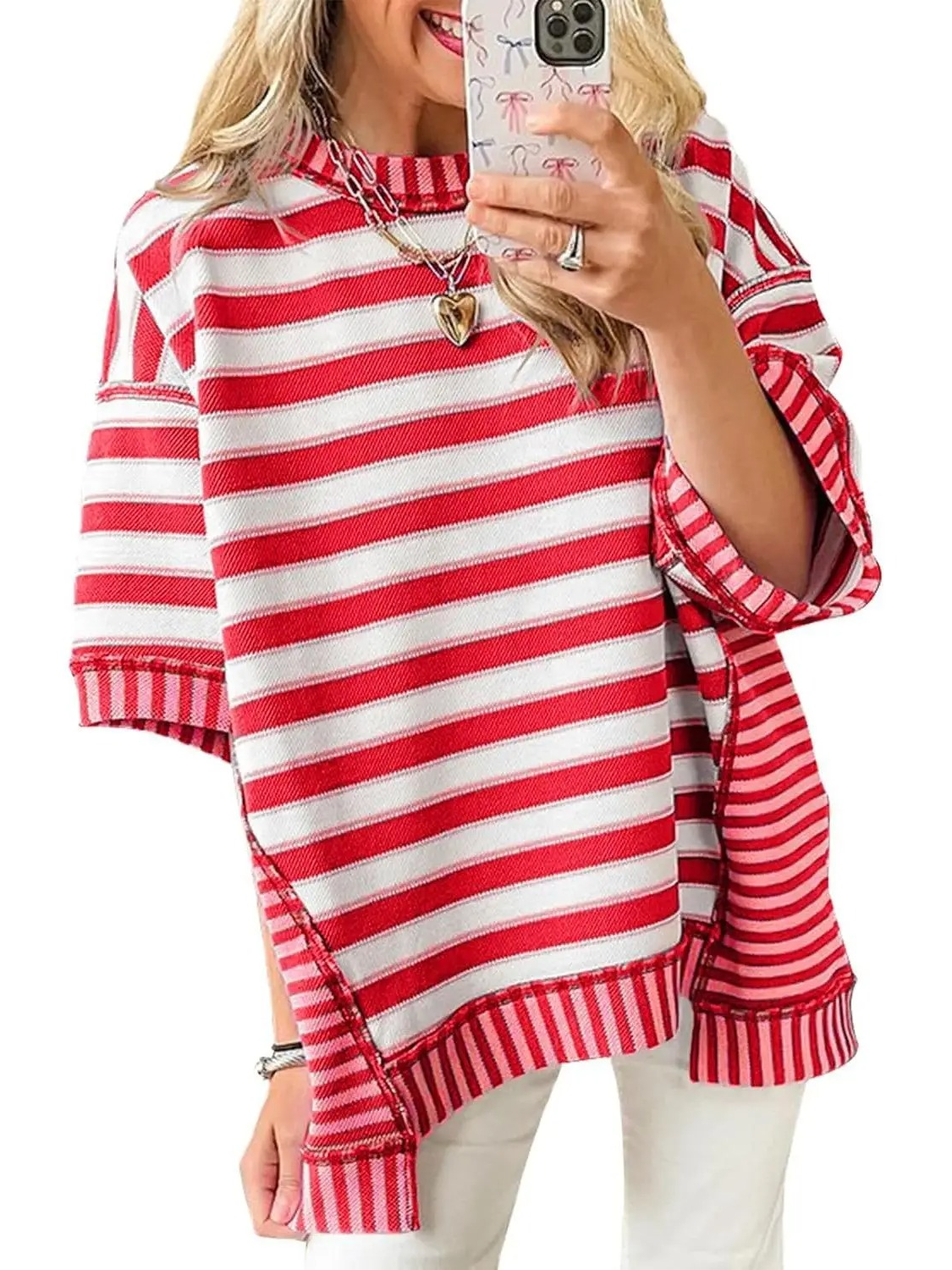 ✨Women's Mixed Stripes Oversized T-shirt