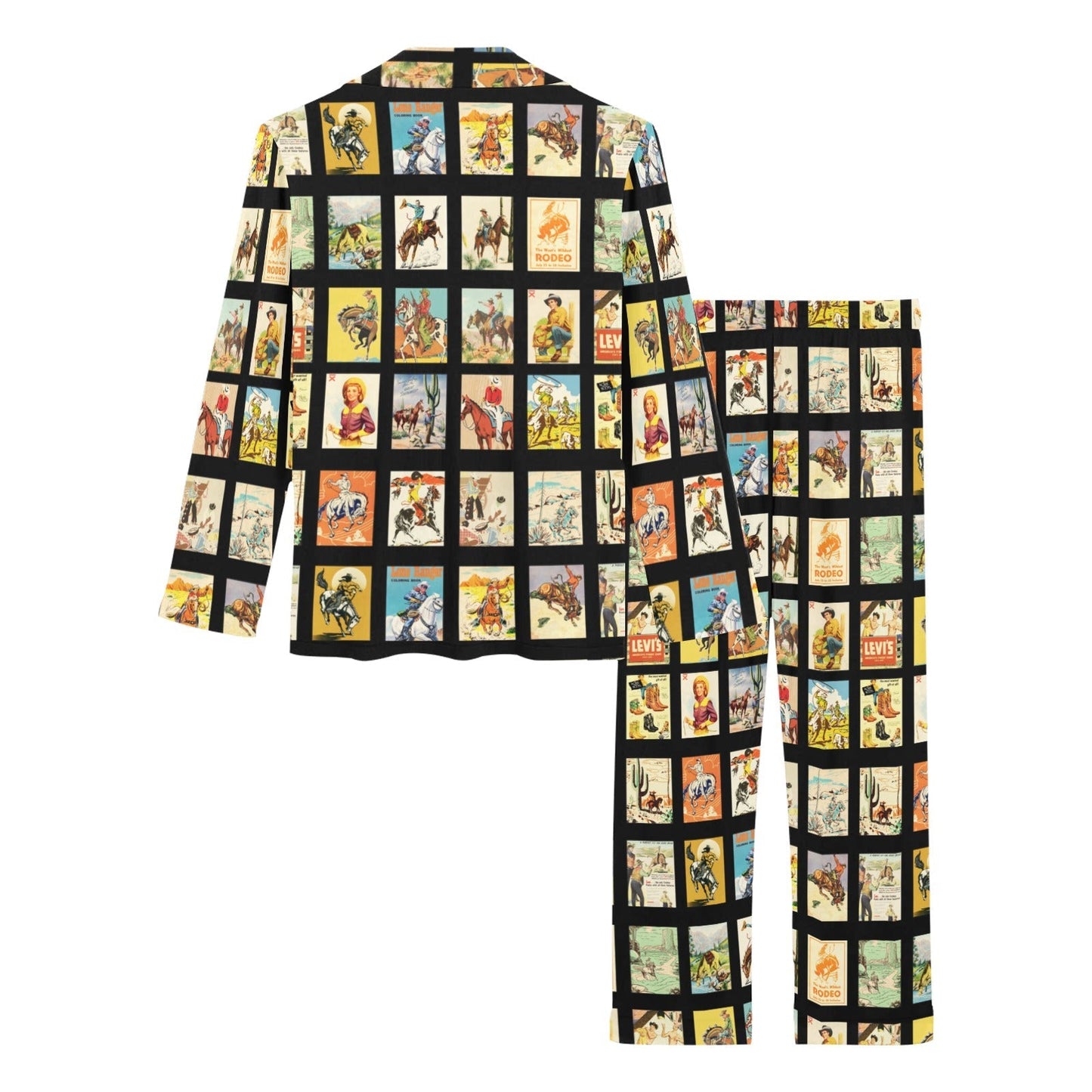 Baha Ranch Cowboy Collage Women's Western Pajama Set
