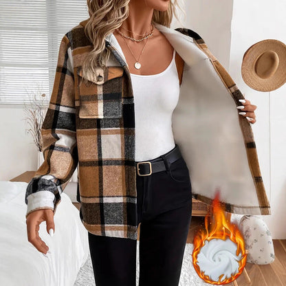 Plaid Hooded Casual Jacket