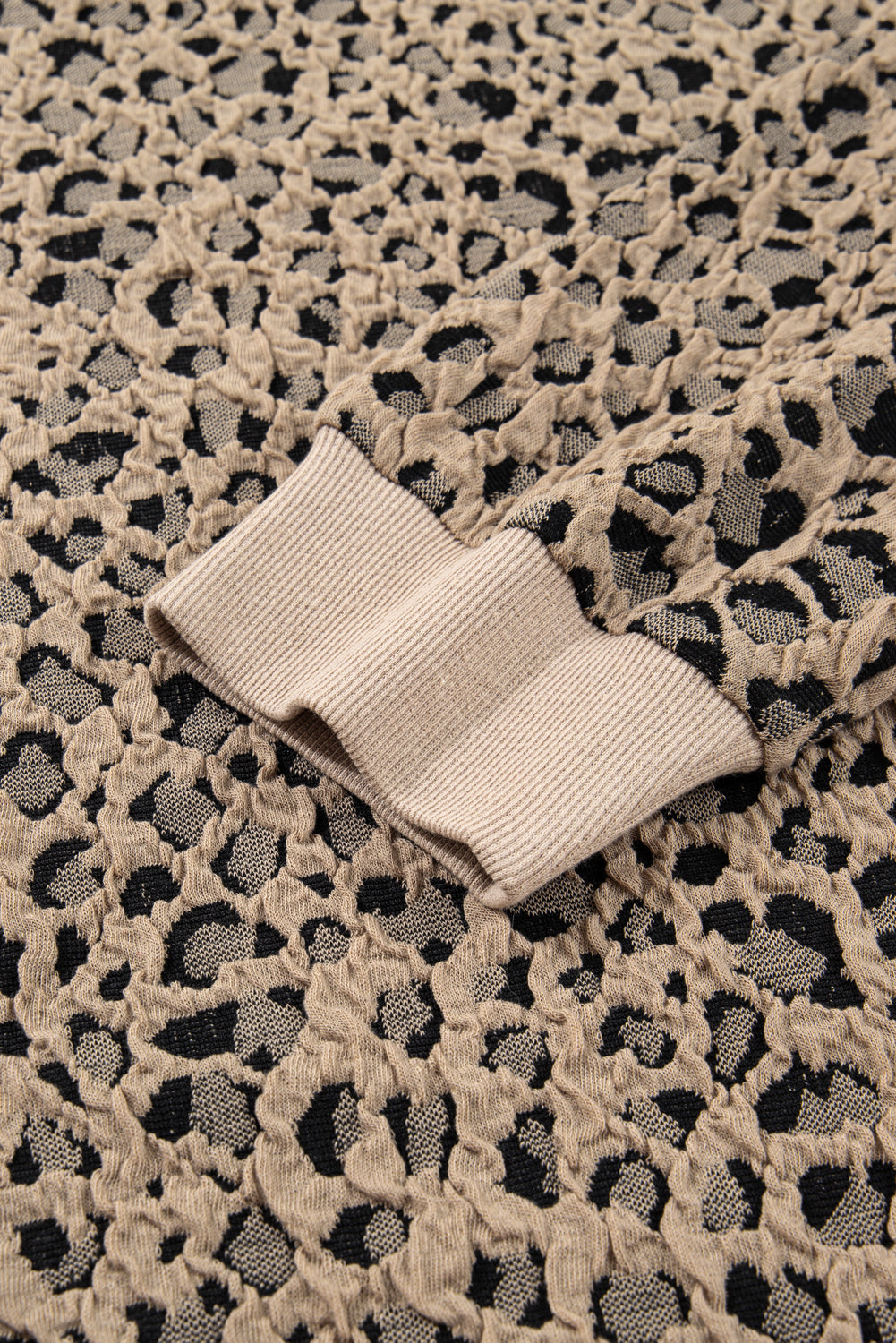 Threaded Pear Amaya Textured Ribbed Trim Long Sleeve PLUS Top