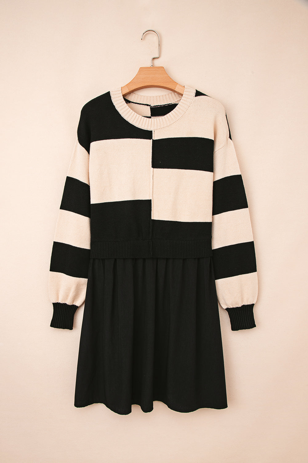 Threaded Pear Sofia Waist Splicing Hem Sweater