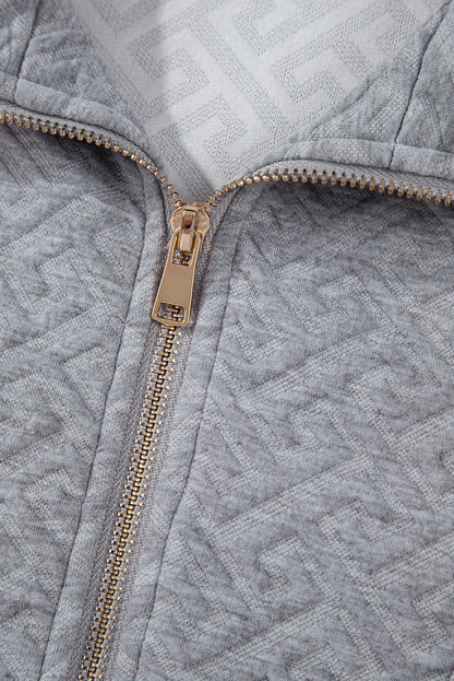 Threaded Pear Saige Half Zipper Collared Sweatshirt
