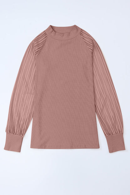 Threaded Pear Elizabeth Crewneck Ribbed top Long Sleeve Top