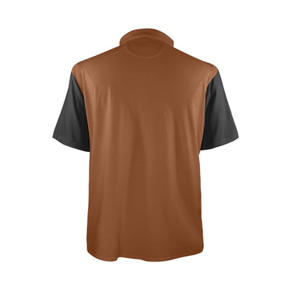 Baha Ranch Brown Aztec Cowboy Western Polo Shirt