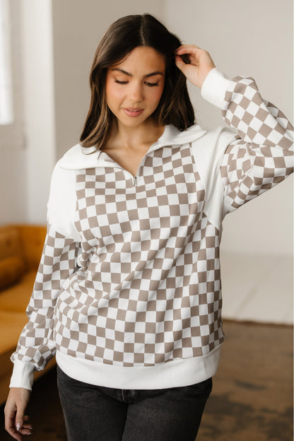 Threaded Pear Rosalia Ribbed Patchwork Loose Sweatshirt