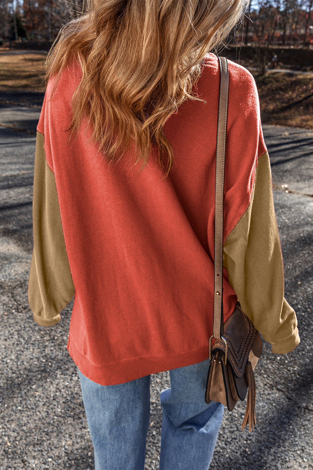 Threaded Pear Ella Patchwork Drop Shoulder Pullover