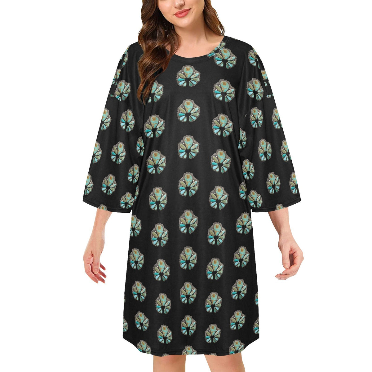 Baha Ranch Turquoise Naja Oversized Sleep Shirt