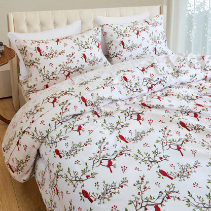 Elegant Comfort 4-Piece Holiday Cotton Flannel Sheet Set - 100% Turkish Cotton