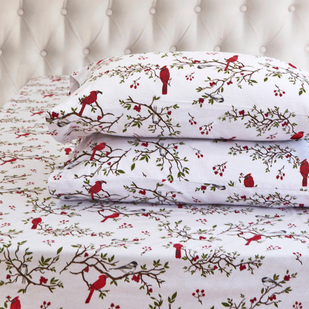 Elegant Comfort 4-Piece Holiday Cotton Flannel Sheet Set - 100% Turkish Cotton