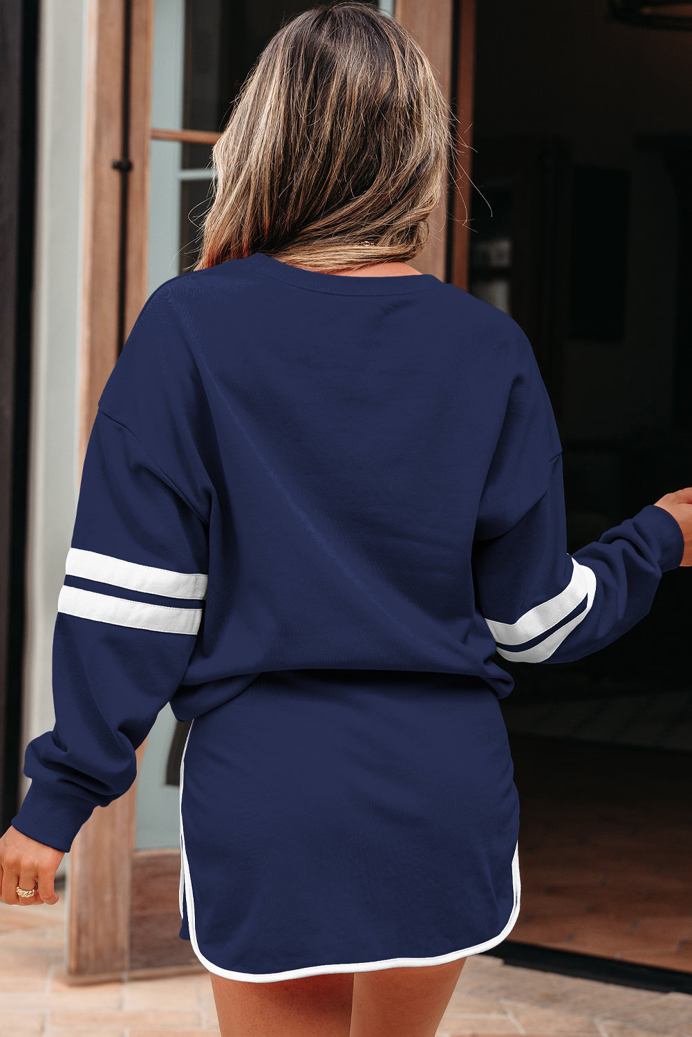 Threaded Pear Sophia Shoulder Pullover Mini Skirt