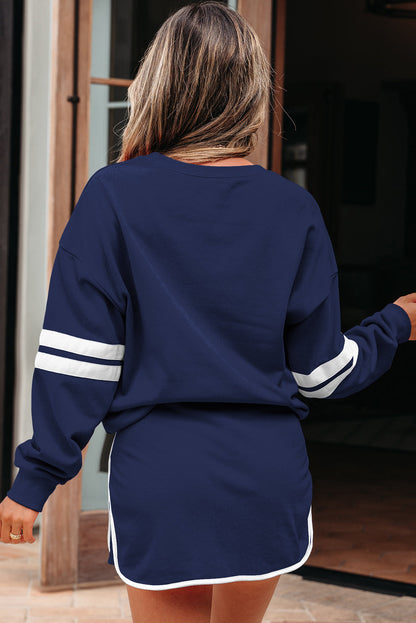 Threaded Pear Sophia Shoulder Pullover Mini Skirt