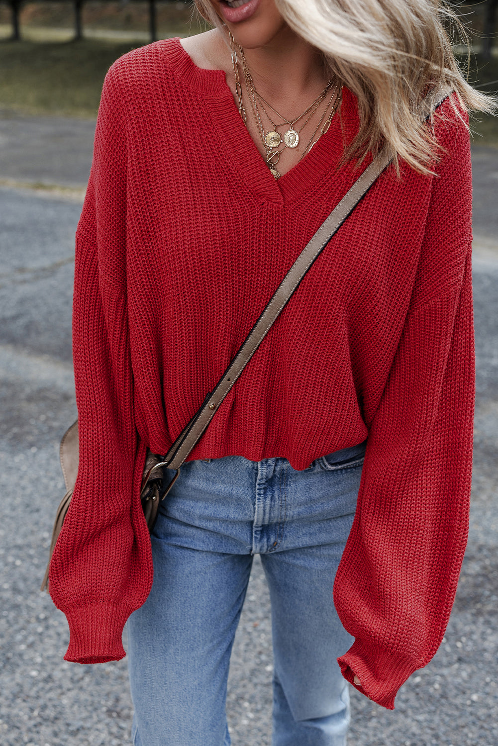 Threaded Pear Evelyn Knit Drop Shoulder Sweater