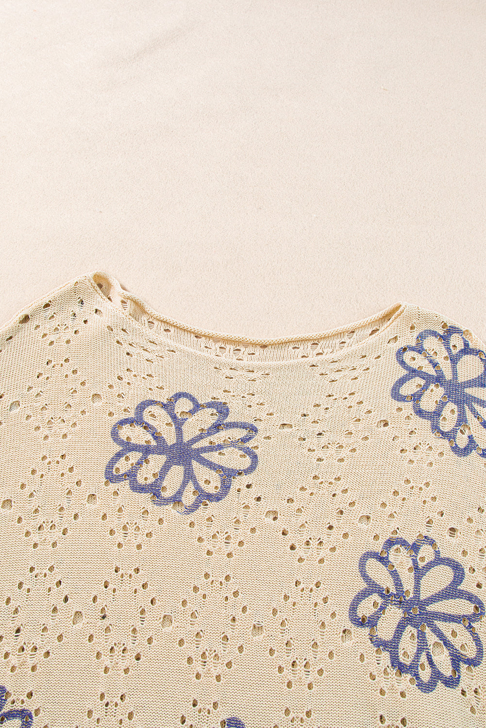 Threaded Pear Harper Eyelet Drop Shoulder Sweater