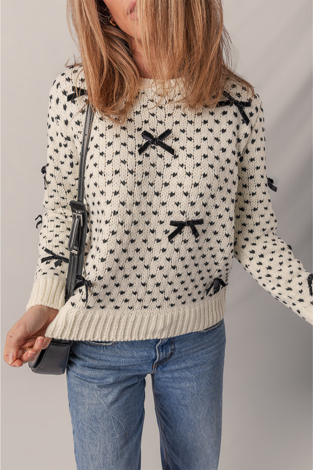 Threaded Pear Scarlett Contrast Ribbed Edge Sweater