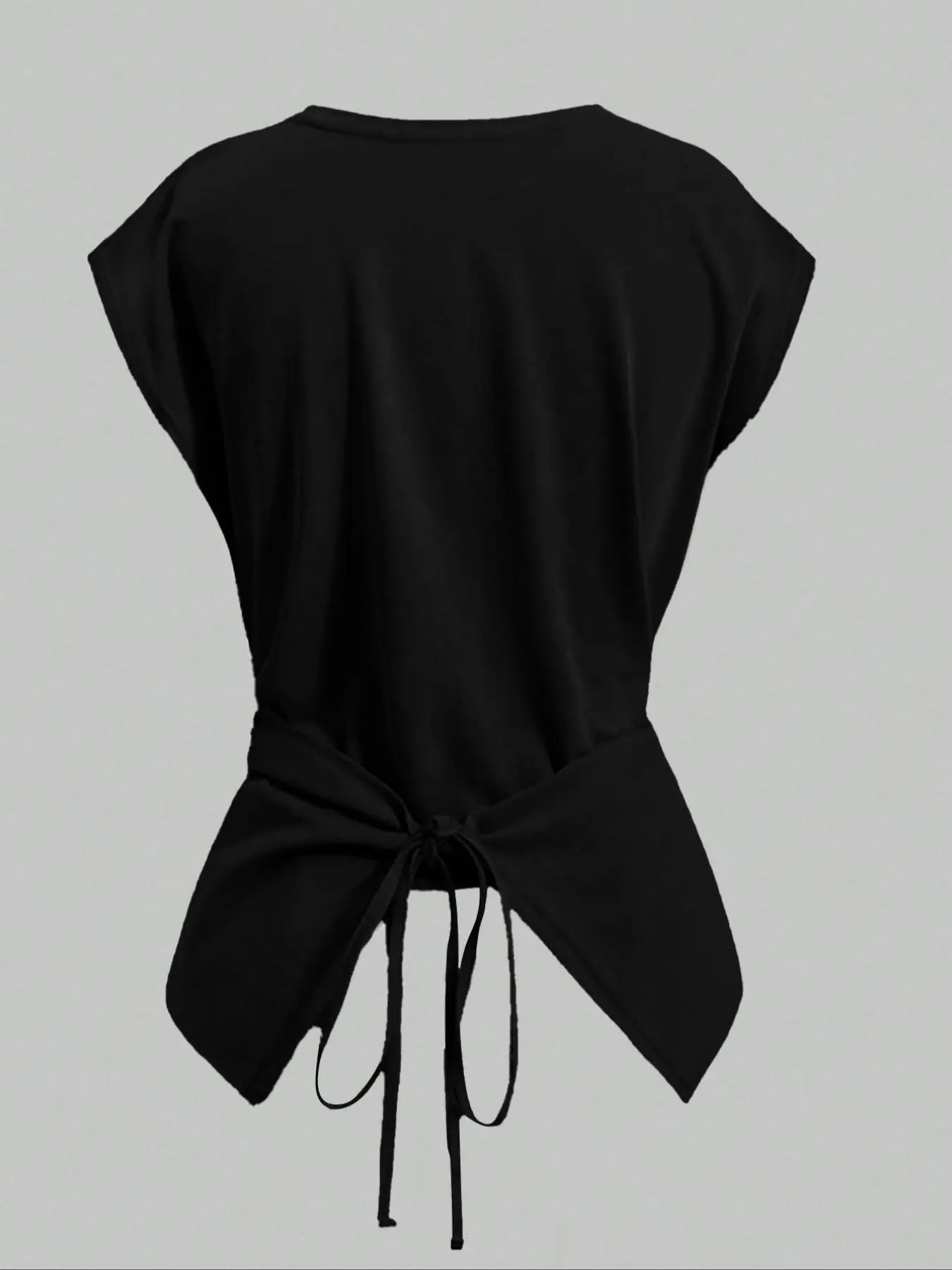 HOT SALE Women's Cap Sleeve Tie Back Cinched Waist Wrap Top