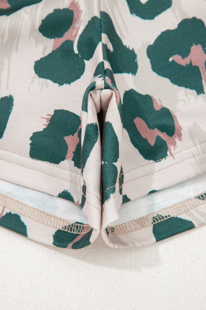 Threaded Pear Arleth Print Contrast Trim Top