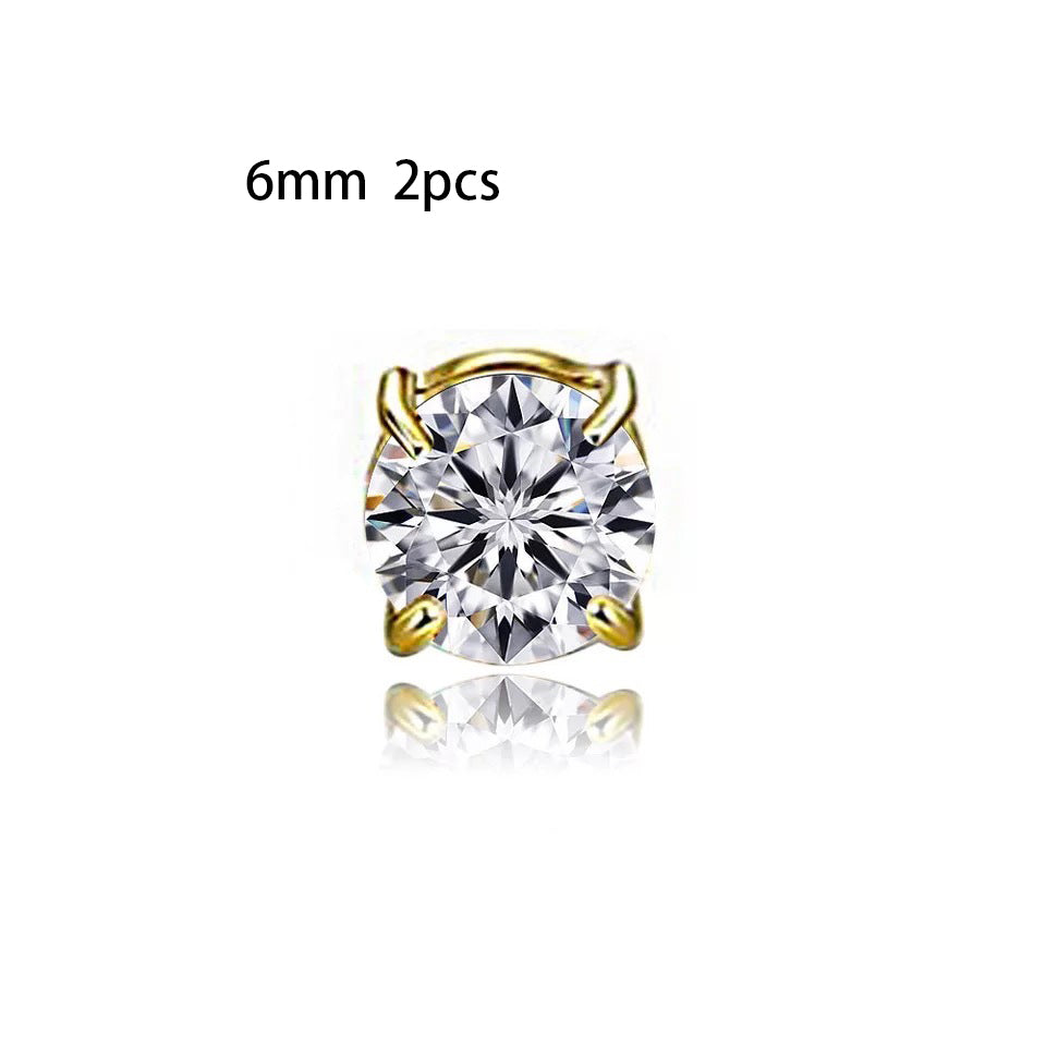 Unisex Zircon Stud Earrings | Magnetic Non-Piercing Ear Clips | Luxury Sparkle Zirconia Magnet Earrings for Men & Women | Trendy Minimalist Clip-on Studs | 2026 High-Fashion No-Hole Jewelry