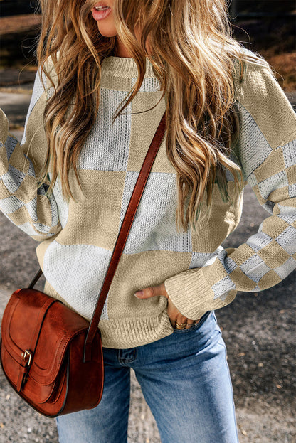 Threaded Pear Vivifira Print Drop Shoulder Sweater