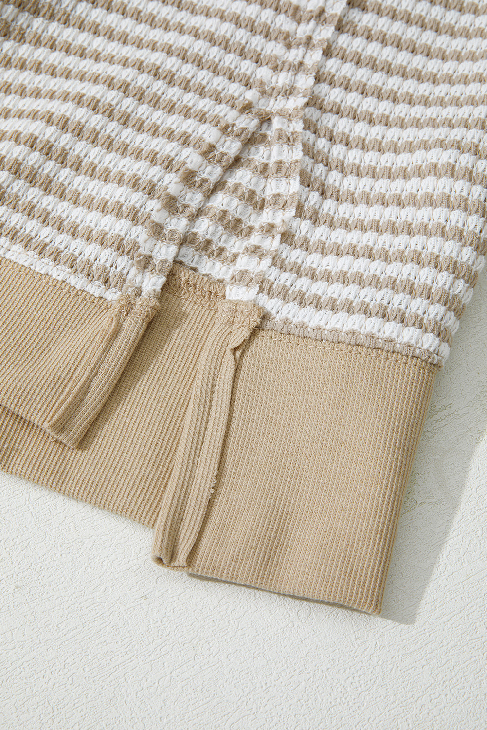 Threaded Pear Vanessa Knit Ribbed Trim Long Sleeve PLUS Top