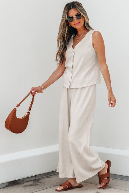 Threaded Pear Ember apricot Tank Top Set