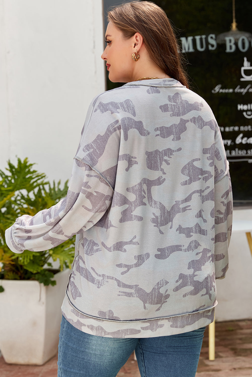 Threaded Pear Sophia Multicolour Print Plus Sweatshirt