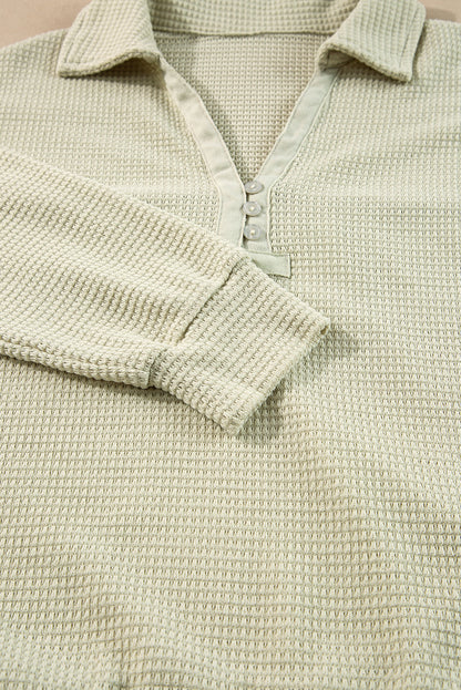 Threaded Pear Dulce Parchment Textured Long Sleeve Lounge Set