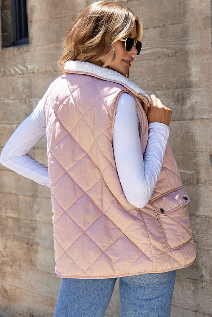 Threaded Pear Lillian Fleece Lined Quilted Vest