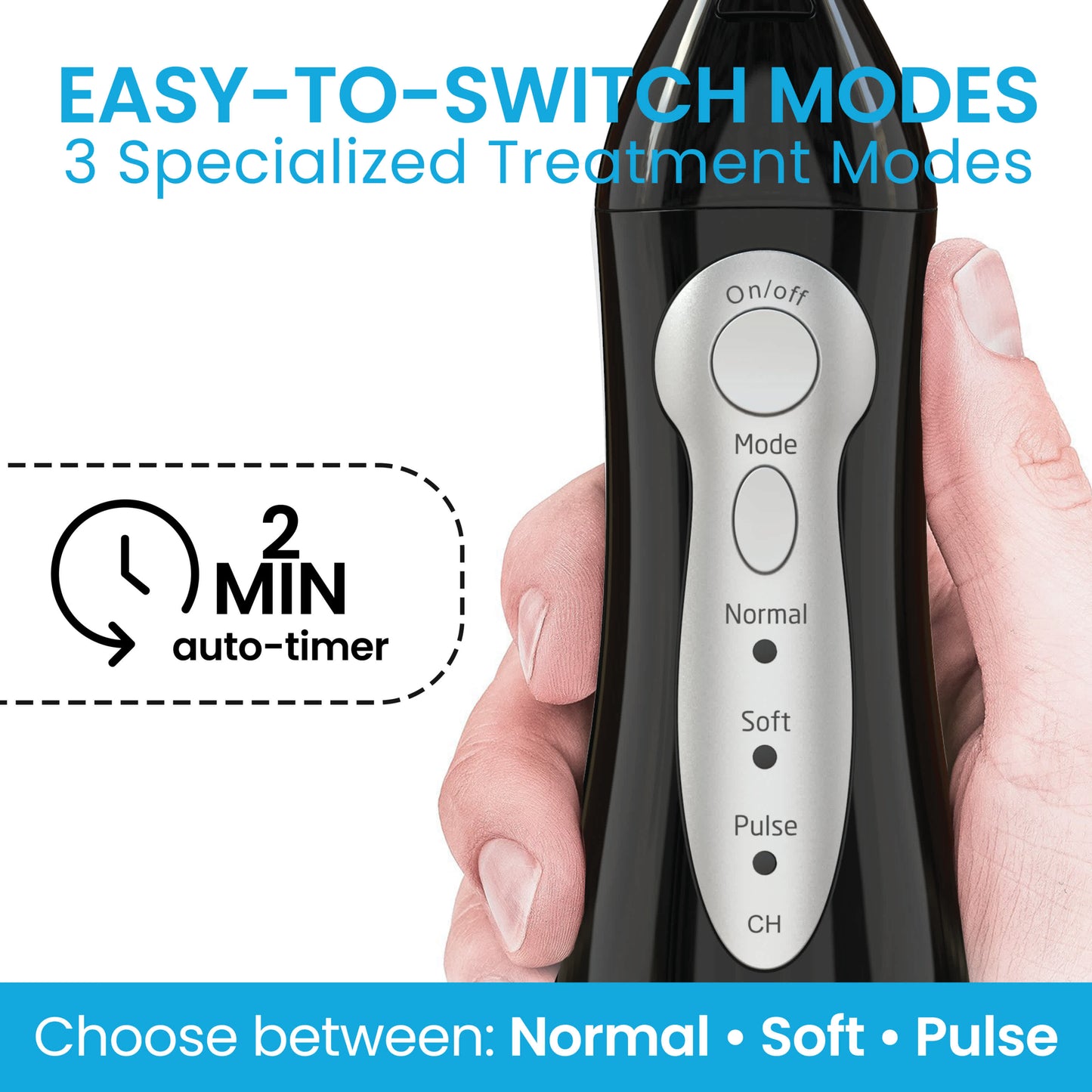 Aquasonic Black Series Toothbrush + Black Aquaflosser Bundle