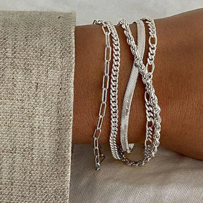 Dainty Layered Chain Bracelet Set
