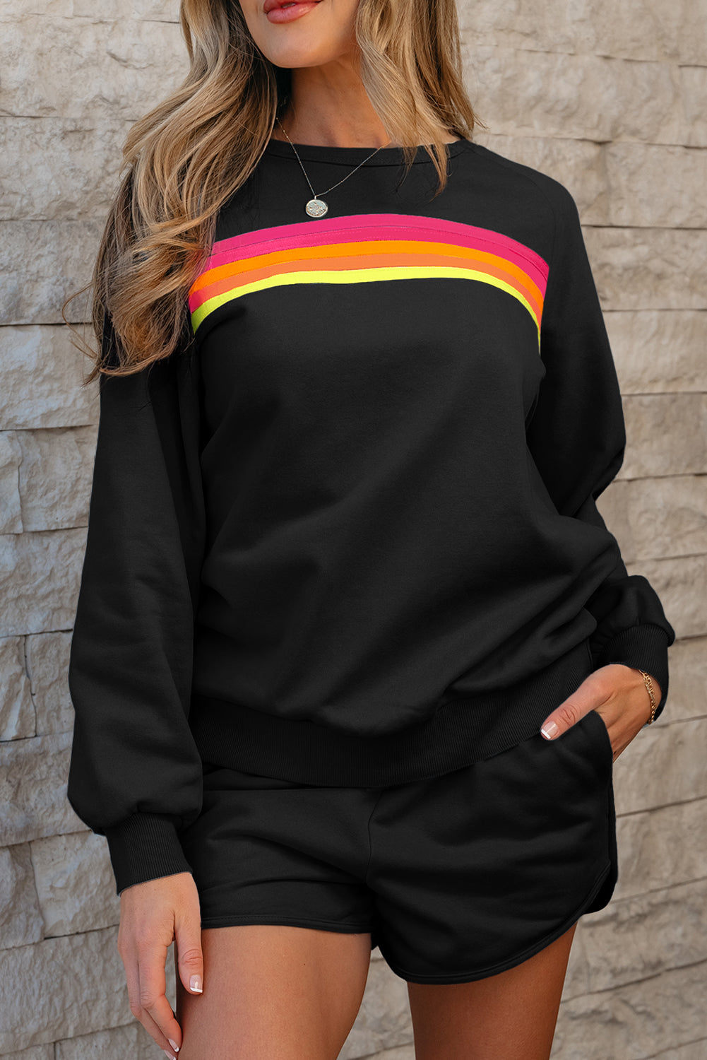 Threaded Pear Finley Rainbows High Waist Sweatpants