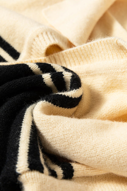 Threaded Pear Briella Colorblock Stripe Collared Sweater
