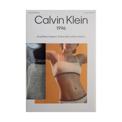 Calvin Klein 1996 Unlined Bralette Womens Black/Grey 2 Pack