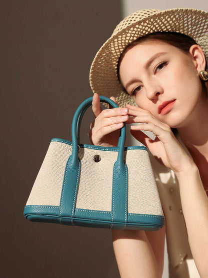 Carefree Canvas and Leather Top Handle Bag