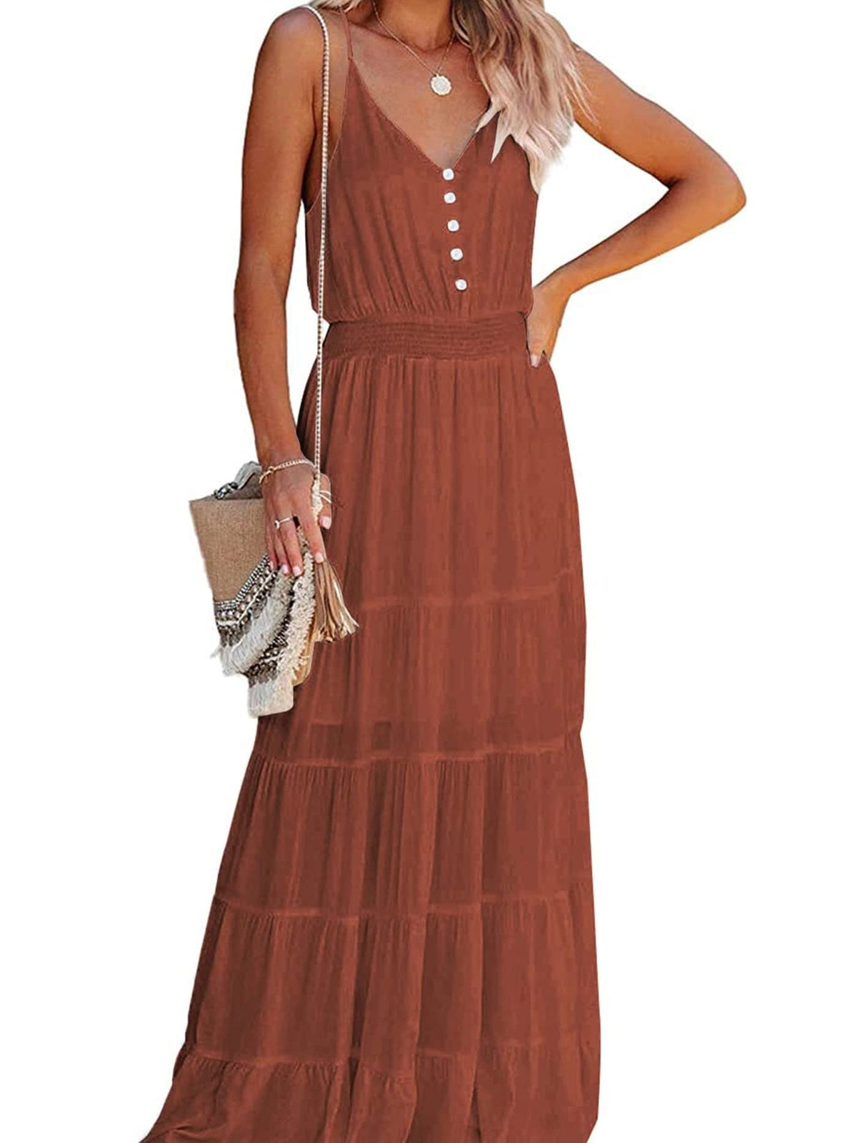 Women's 2026 Summer Maxi Dress High Waist Beach Vacation Long Sundresses