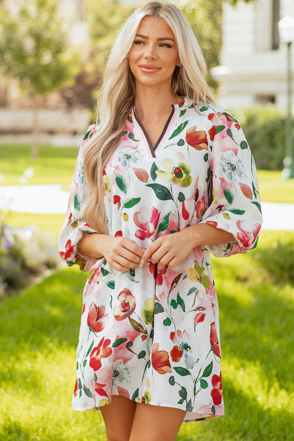 Threaded Pear Aliya Half Sleeve Shift Dress