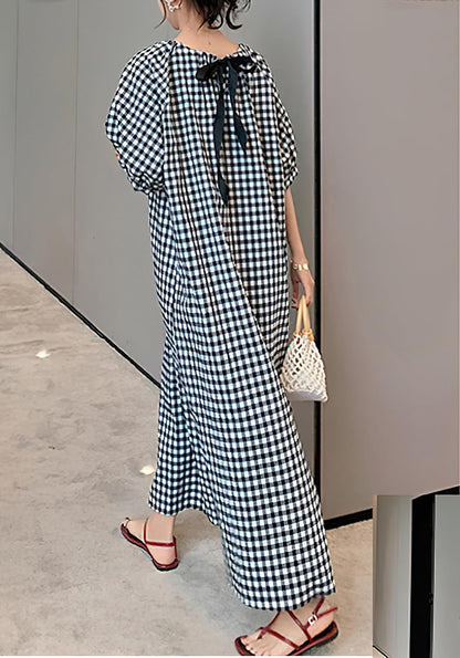 Women's Summer Plaid Loose Casual Dress