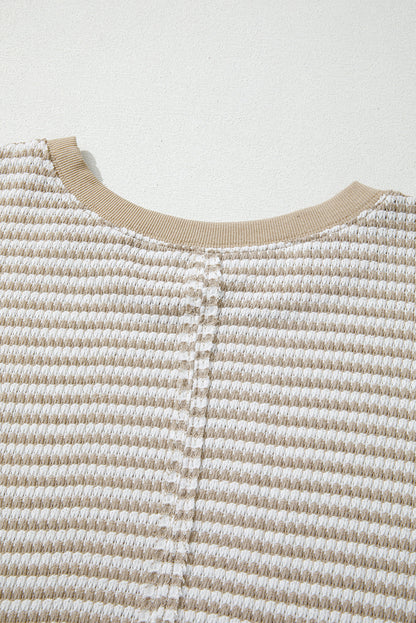 Threaded Pear Vanessa Knit Ribbed Trim Long Sleeve PLUS Top