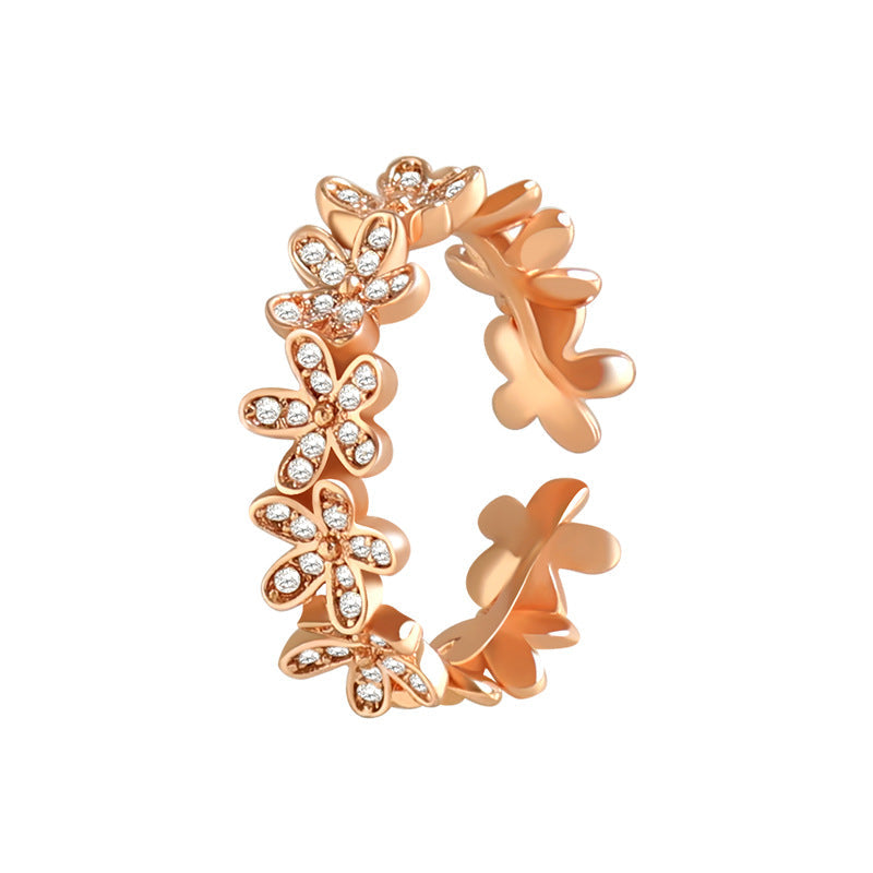 Personalized Instagram-Style Flower Ring | High-Sense Index Finger Statement Ring | Trendy Minimalist Open-Adjustable Floral Ring | Luxury-Label Sculpted Rose Ring | 2026 High-Fashion Radiant Women’s Jewelry