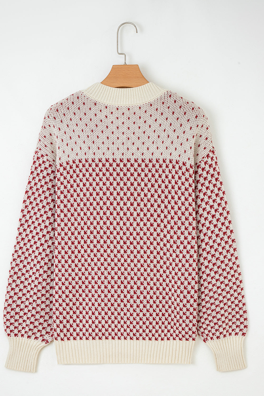Threaded Pear Kinley Pattern Lantern Sleeve Sweater