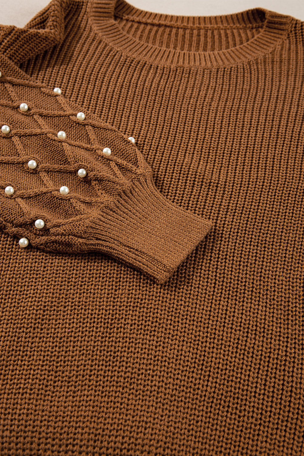 Threaded Pear Evelyn Beaded Drop Shoulder Sweater