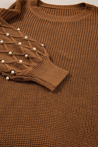 Threaded Pear Evelyn Beaded Drop Shoulder Sweater