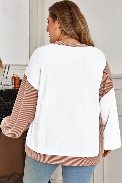 Threaded Pear Romy Color Block Knit PLUS Top