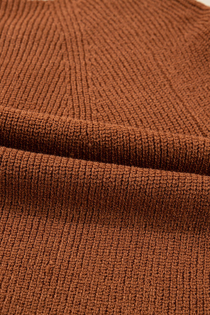 Ember Contrast Color V Neckline Knit Cardigan