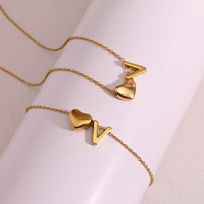 Dainty A-Z Initial Heart Necklace